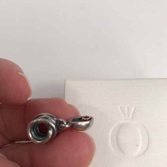 Pandora 925 Silver & 14K Gold Genesis Rhodolite Dangle Charm Retired Rare - Picture 12 of 15